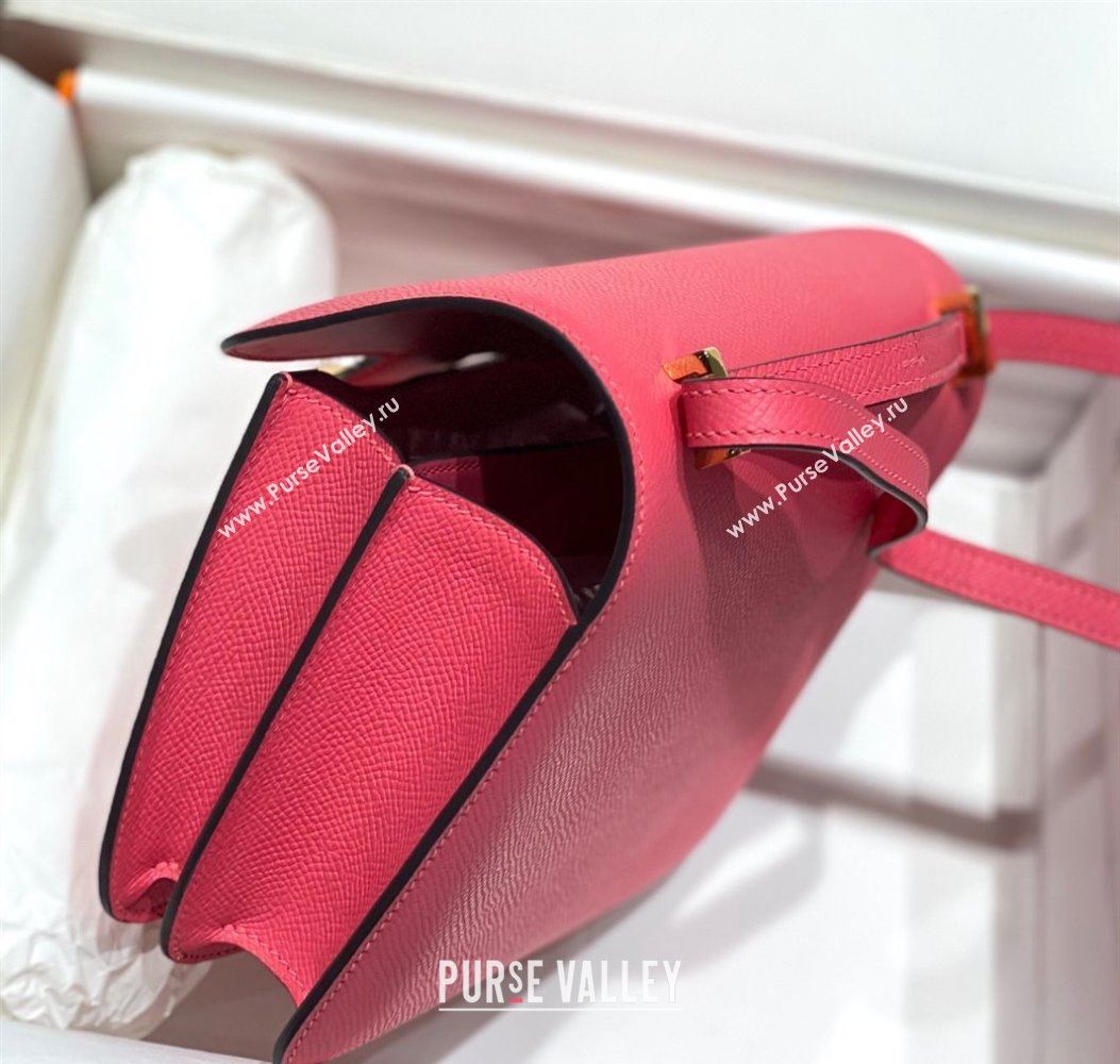 Hermes Constance Bag 18cm in Epsom Leather Rose Lipstick Pink 2023 (Half Handmade) (FL-231113039)