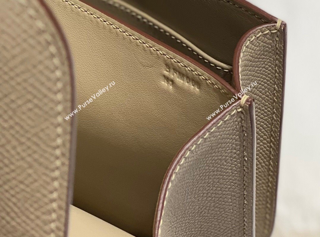 Hermes Constance Bag 18cm in Epsom Leather Coat Grey 2023 (Half Handmade) (FL-231113040)