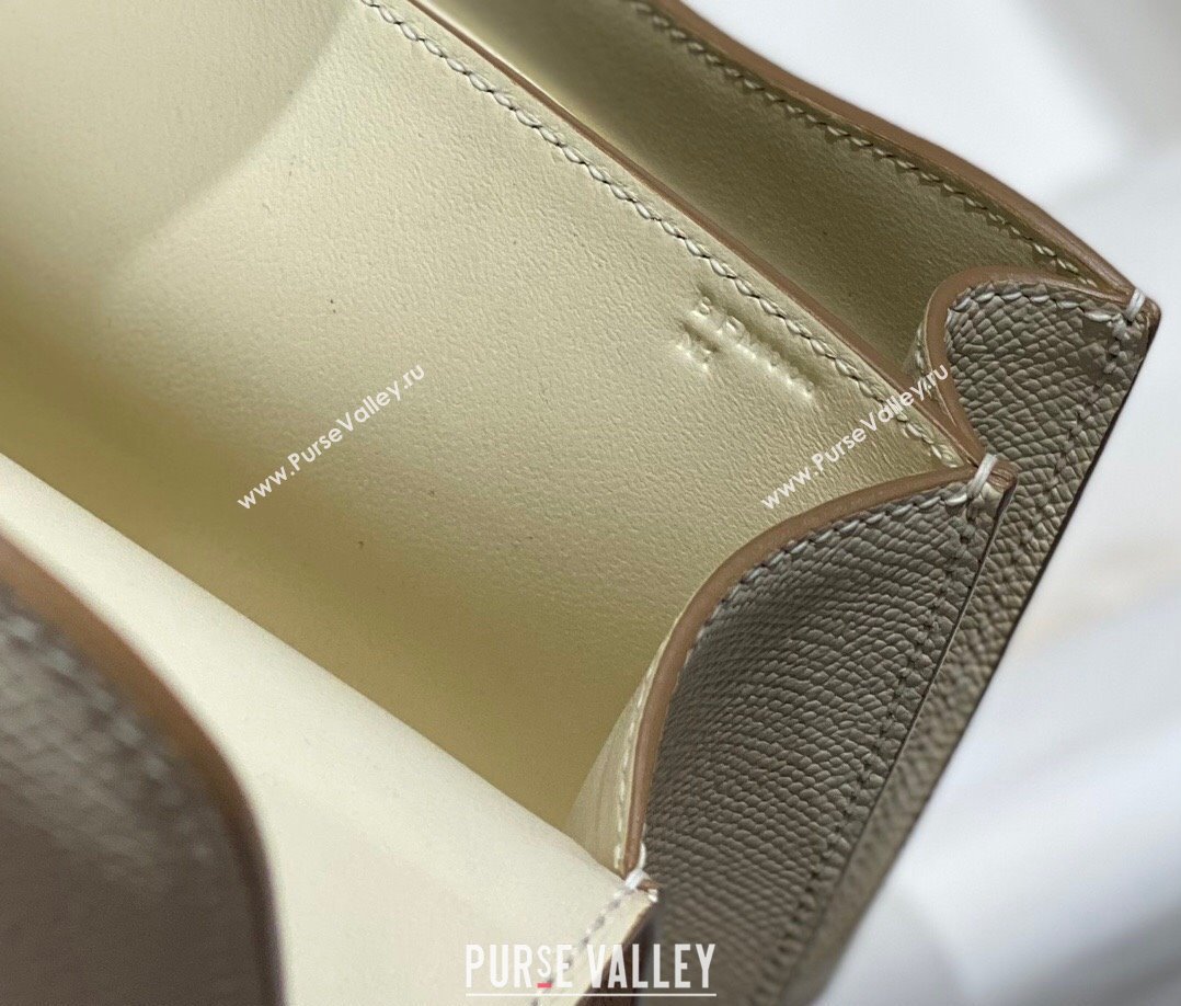 Hermes Constance Bag 18cm in Epsom Leather Cream White/Silver 2023 (Half Handmade) (FL-231113044)
