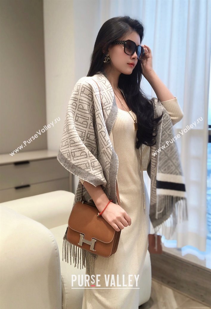 Hermes Constance Bag 18cm in Epsom Leather Brown/Silver 2023 (Half Handmade) (FL-231113046)