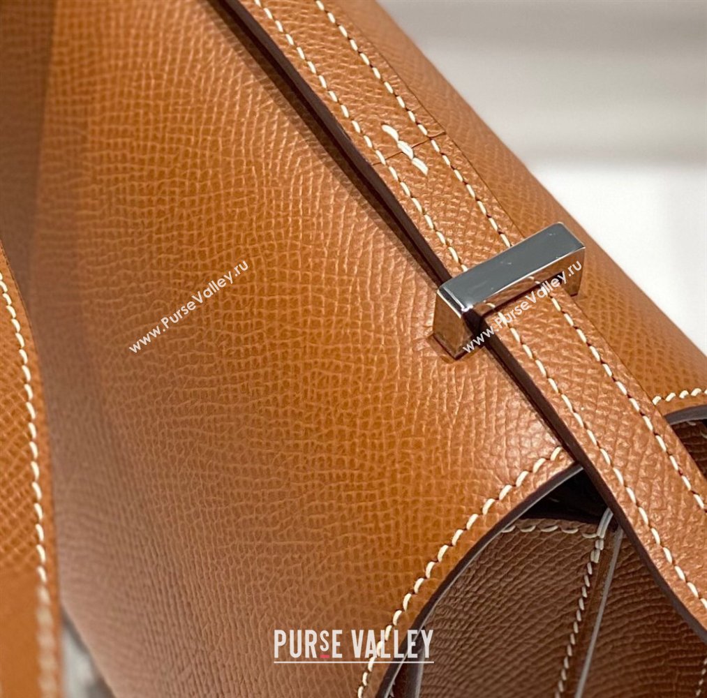 Hermes Constance Bag 18cm in Epsom Leather Brown/Silver 2023 (Half Handmade) (FL-231113046)