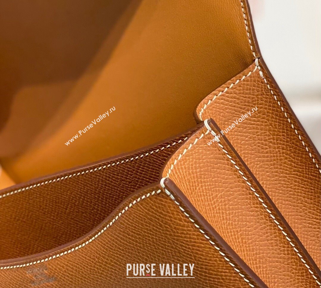 Hermes Constance Bag 18cm in Epsom Leather Brown/Silver 2023 (Half Handmade) (FL-231113046)