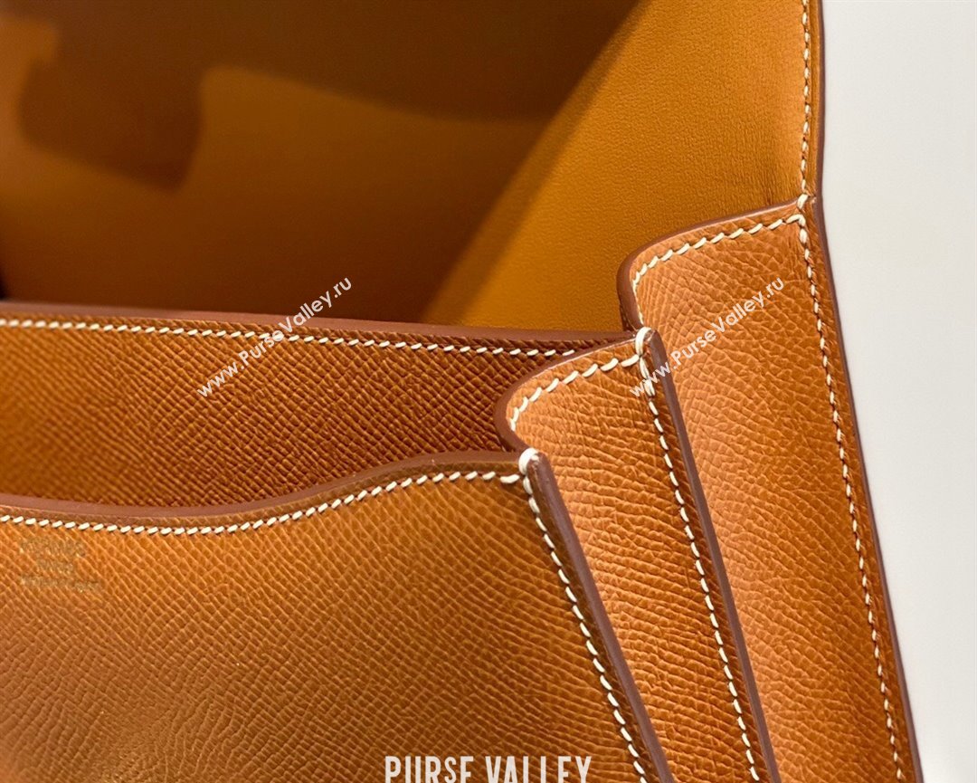 Hermes Constance Bag 18cm in Epsom Leather Brown/Gold 2023 (Half Handmade) (FL-231113047)