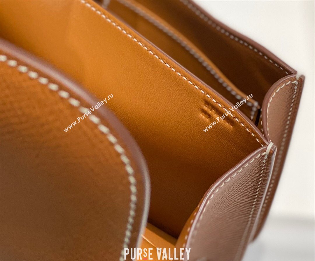 Hermes Constance Bag 18cm in Epsom Leather Brown/Gold 2023 (Half Handmade) (FL-231113047)