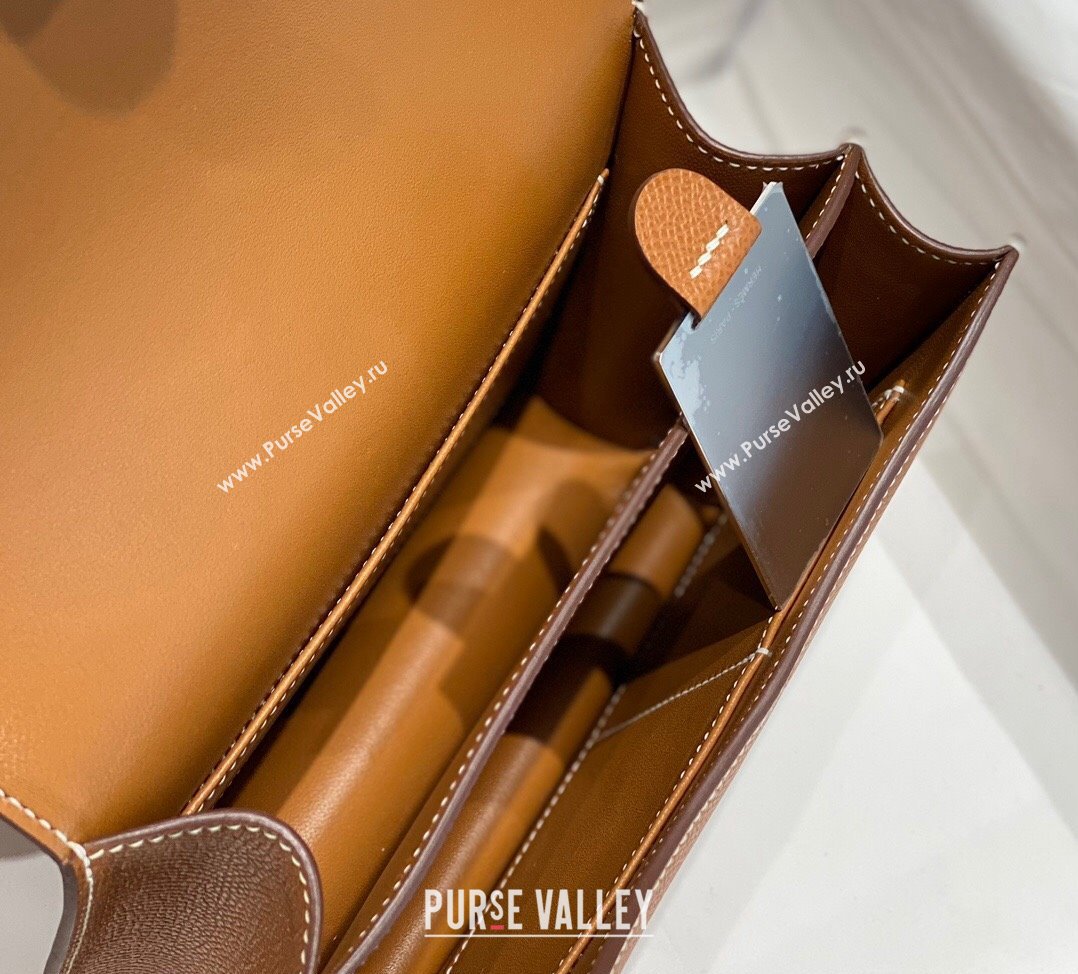 Hermes Constance Bag 18cm in Epsom Leather Brown/Gold 2023 (Half Handmade) (FL-231113047)