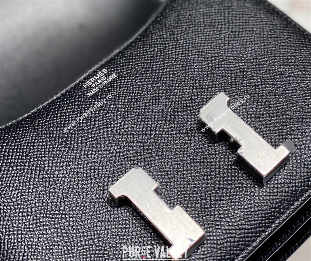 Hermes Constance Bag 18cm in Epsom Leather Black/Silver 2023 (Half Handmade) (FL-231113050)