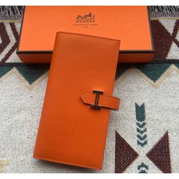 Hermes Bearn Long Wallet in Epsom Leather Orange 2023 1114 (jimmy-231114002)