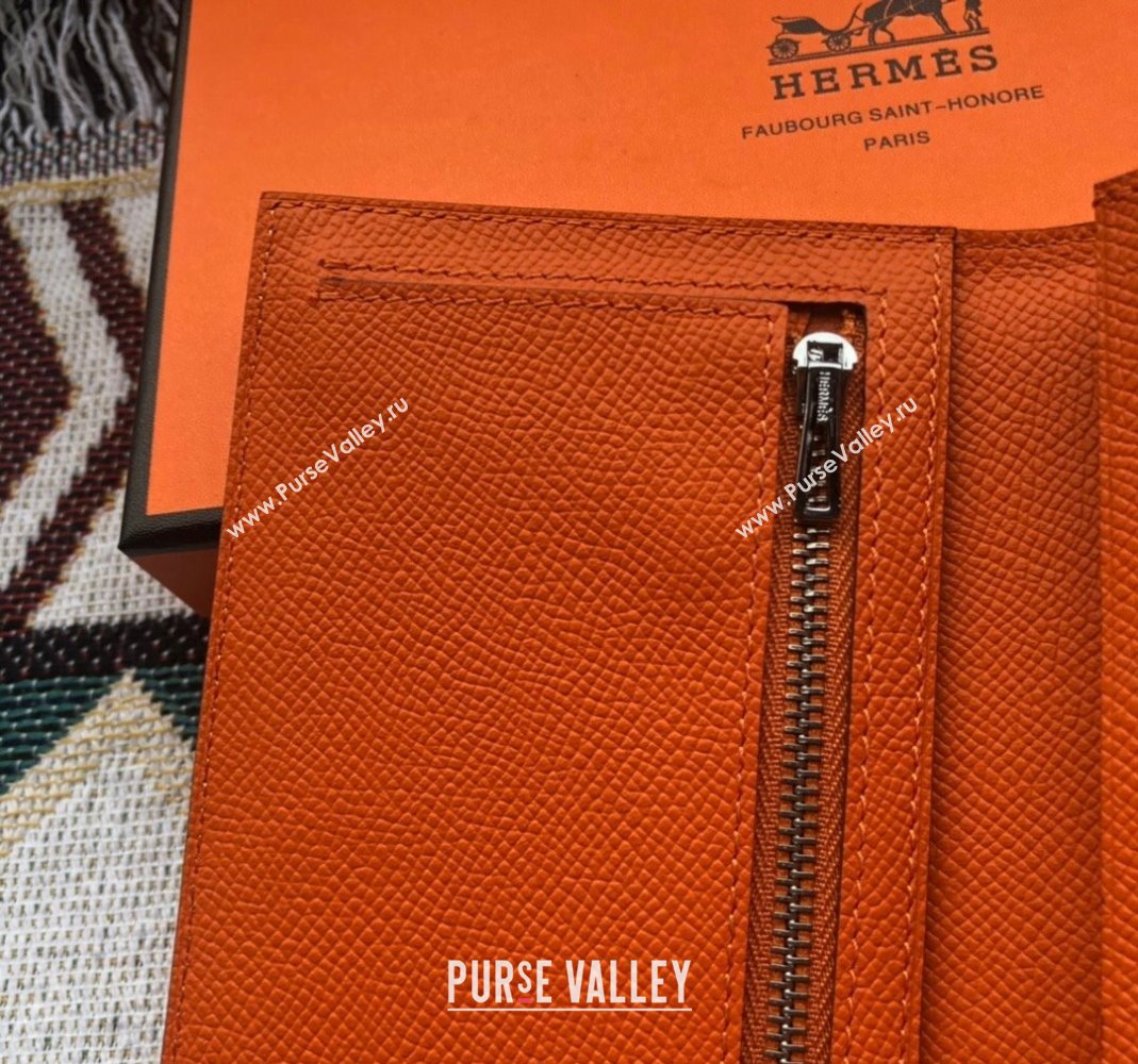 Hermes Bearn Long Wallet in Epsom Leather Orange 2023 1114 (jimmy-231114002)