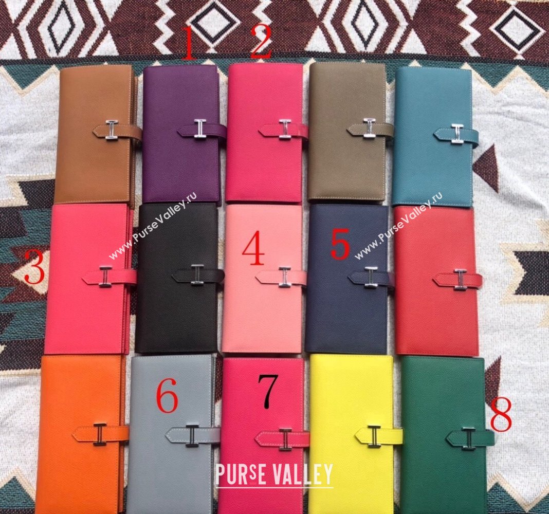 Hermes Bearn Long Wallet in Epsom Leather 8 Colors 2023 1114 (jimmy-231114007)