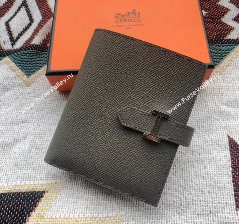 Hermes Bearn Short Wallet in Epsom Leather Tin Grey 2023 1114 (jimmy-231114018)