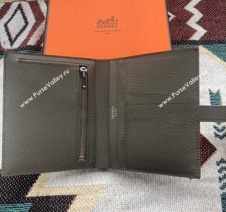 Hermes Bearn Short Wallet in Epsom Leather Tin Grey 2023 1114 (jimmy-231114018)