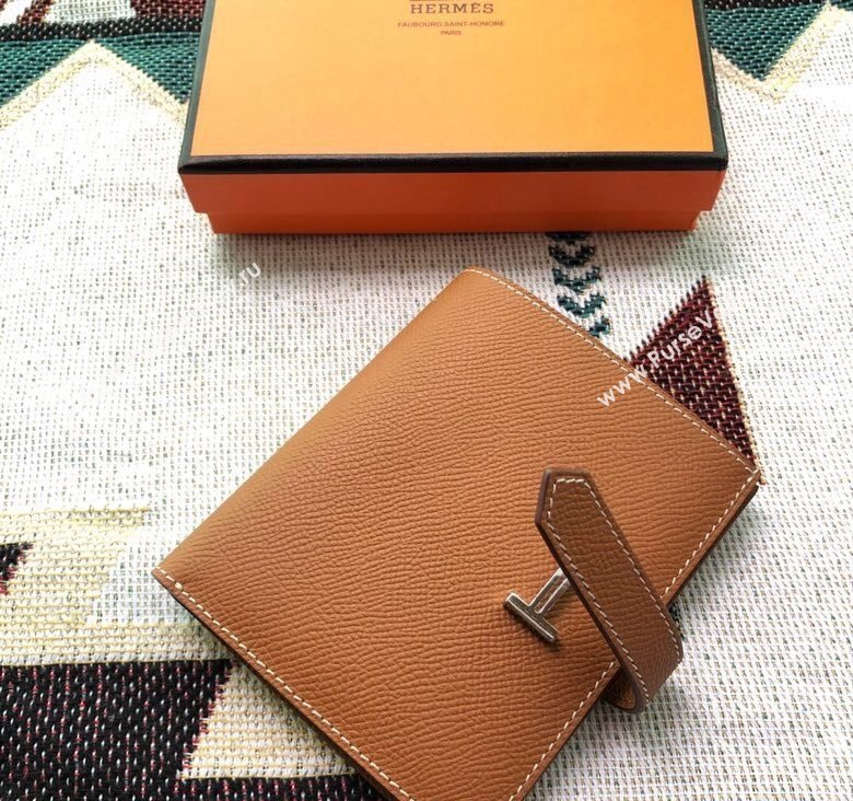 Hermes Bearn Short Wallet in Epsom Leather Brown 2023 1114 (jimmy-231114019)