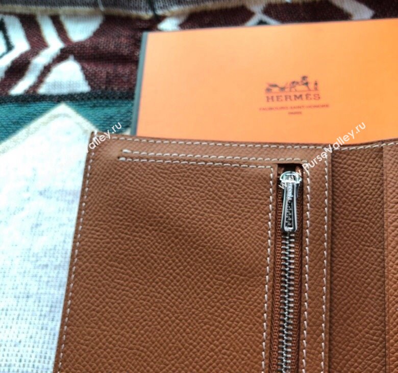 Hermes Bearn Short Wallet in Epsom Leather Brown 2023 1114 (jimmy-231114019)