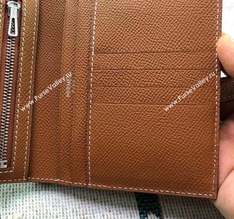 Hermes Bearn Short Wallet in Epsom Leather Brown 2023 1114 (jimmy-231114019)