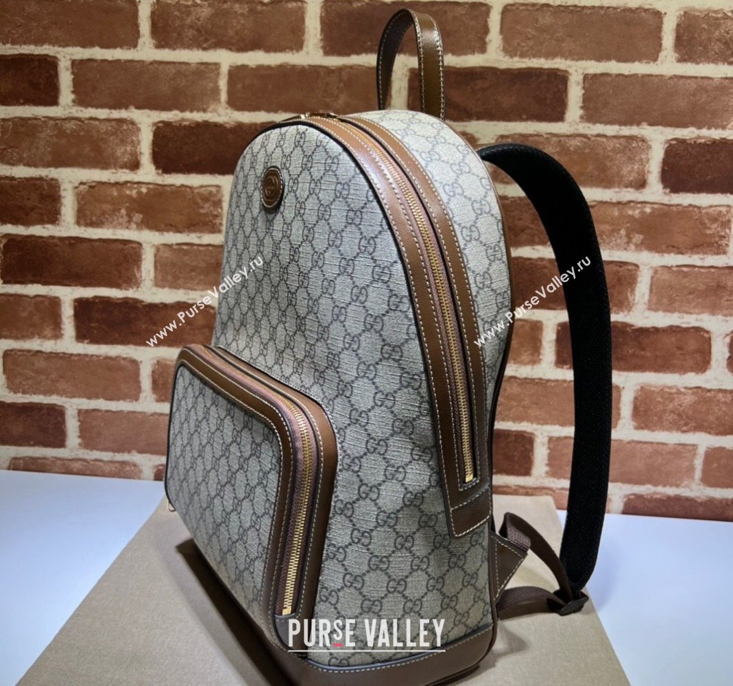 Gucci GG Canvas Backpack bag with Interlocking G 704017 Beige/Brown 2023 (DLH-231114026)