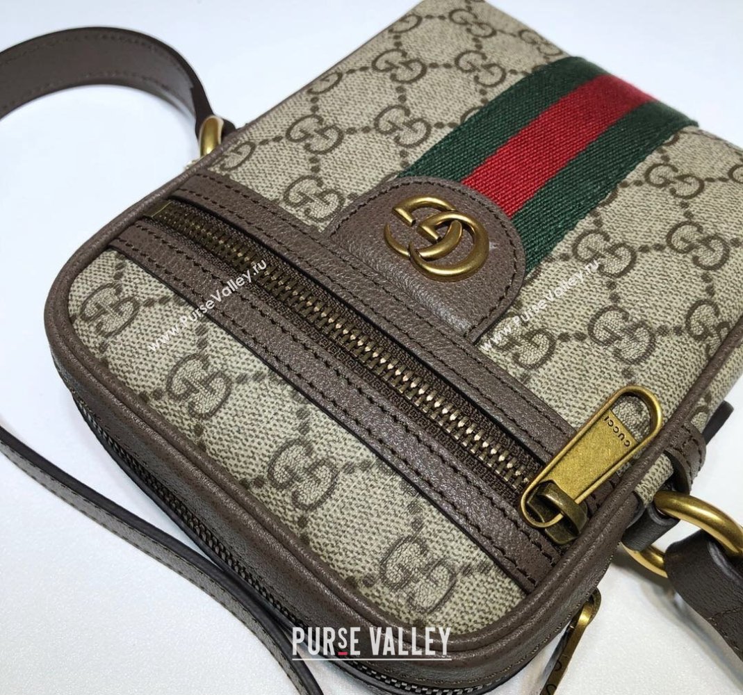 Gucci Ophidia GG Canvas Shoulder Bag with Web 598127 Beige/Brown 2023 (DLH-231114030)