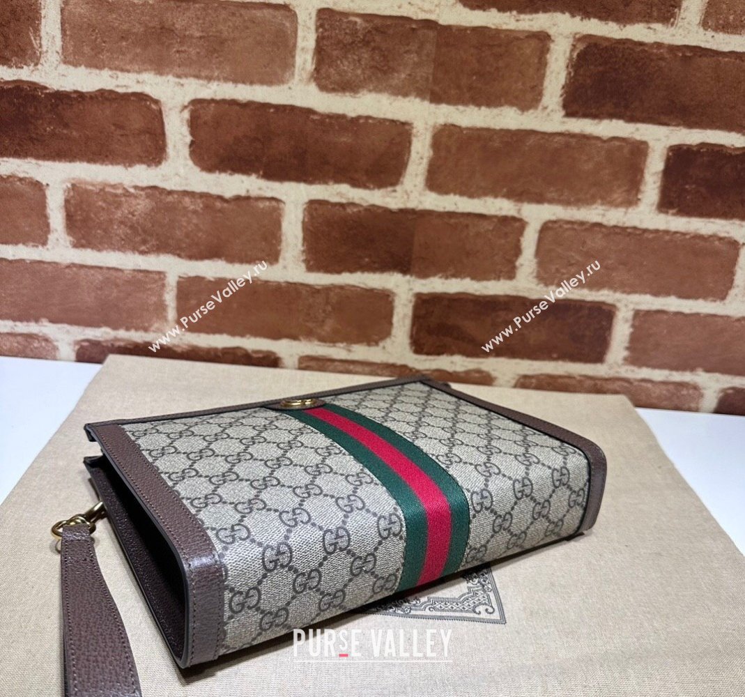 Gucci Ophidia GG Canvas Pouch Beige/Brown 2023 760243 (DLH-231114034)