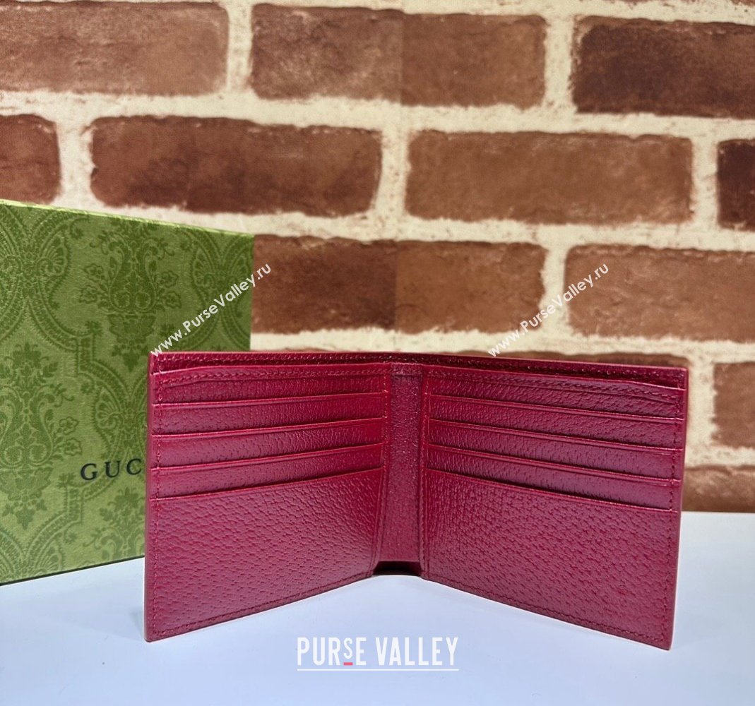 Gucci Wallet with GG Detail ‎768243 Red Leather 2023 (DLH-231114082)