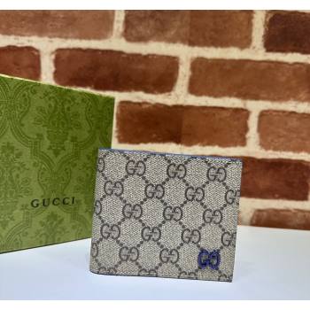 Gucci Wallet with GG Detail ‎768243 Blue Leather 2023 (DLH-231114084)