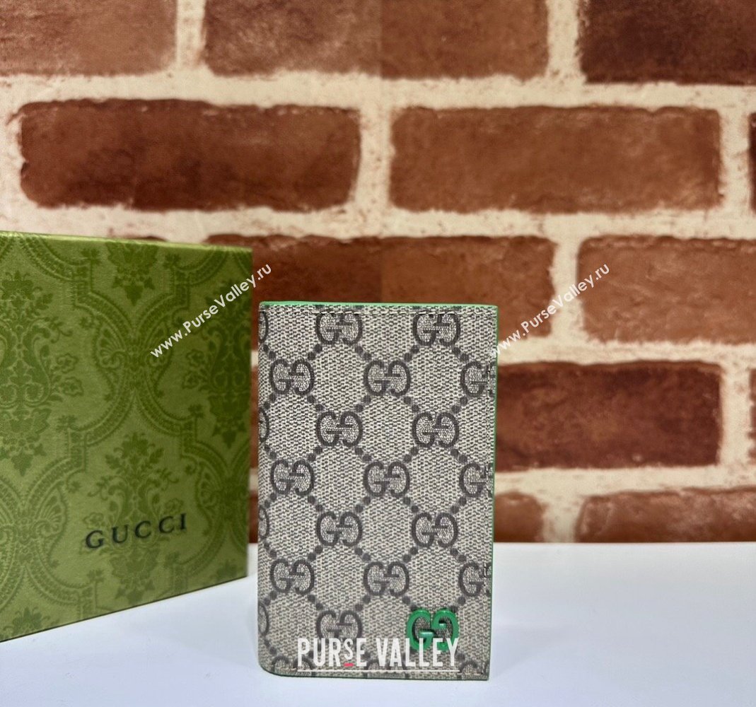 Gucci Long Card Case with GG Detail 768249 Green Leather 2023 (DLH-231114089)