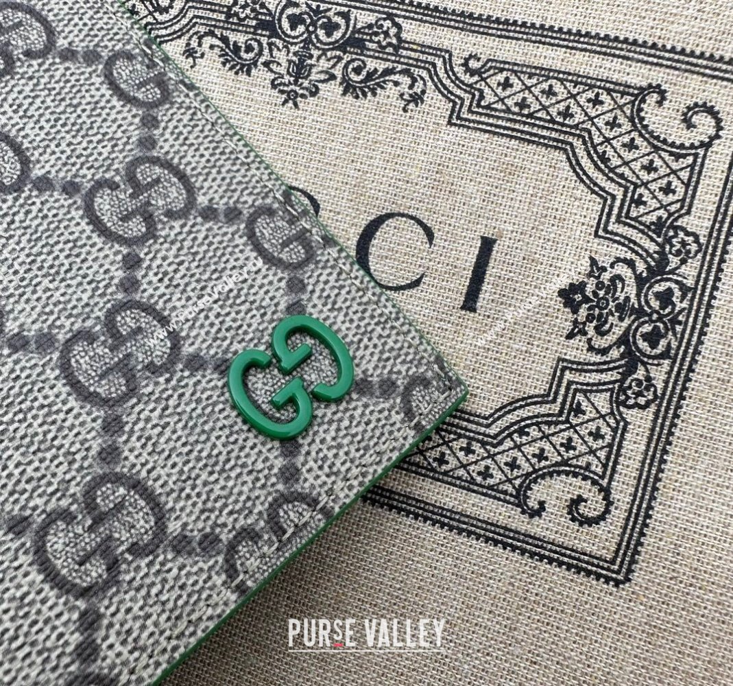 Gucci Long Card Case with GG Detail 768249 Green Leather 2023 (DLH-231114089)