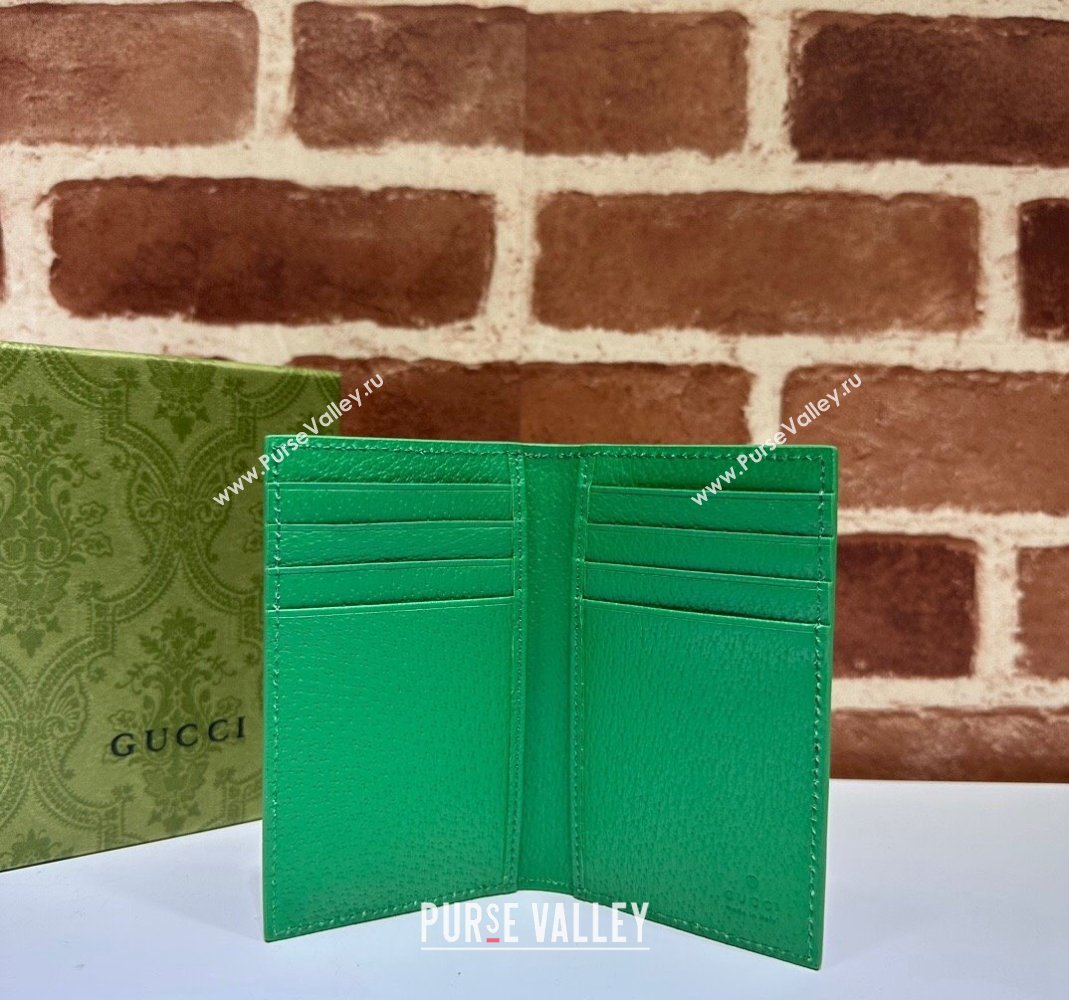 Gucci Long Card Case with GG Detail 768249 Green Leather 2023 (DLH-231114089)