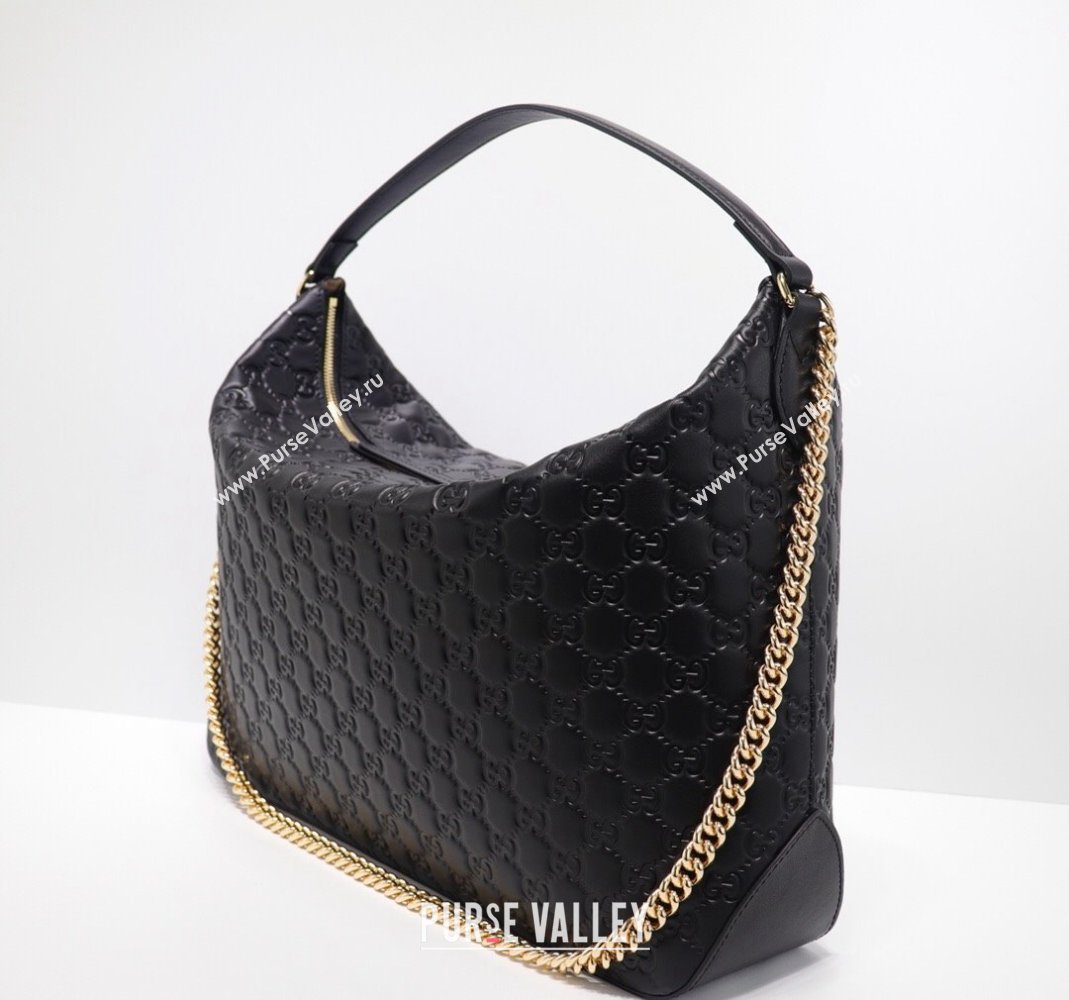 Gucci GG Leather Top Handle Bag Black 2023 477324 (DLH-231114093)