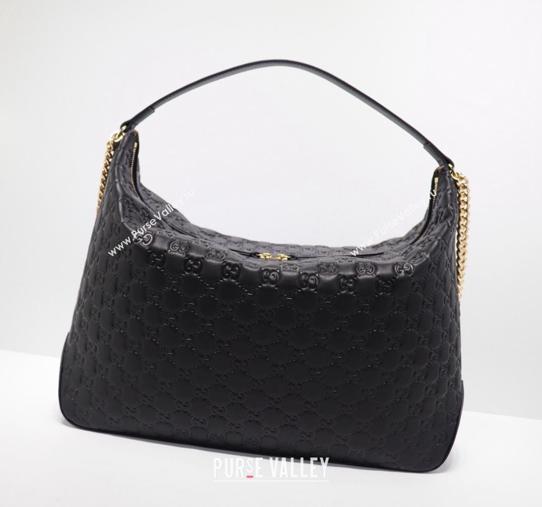Gucci GG Leather Top Handle Bag Black 2023 477324 (DLH-231114093)