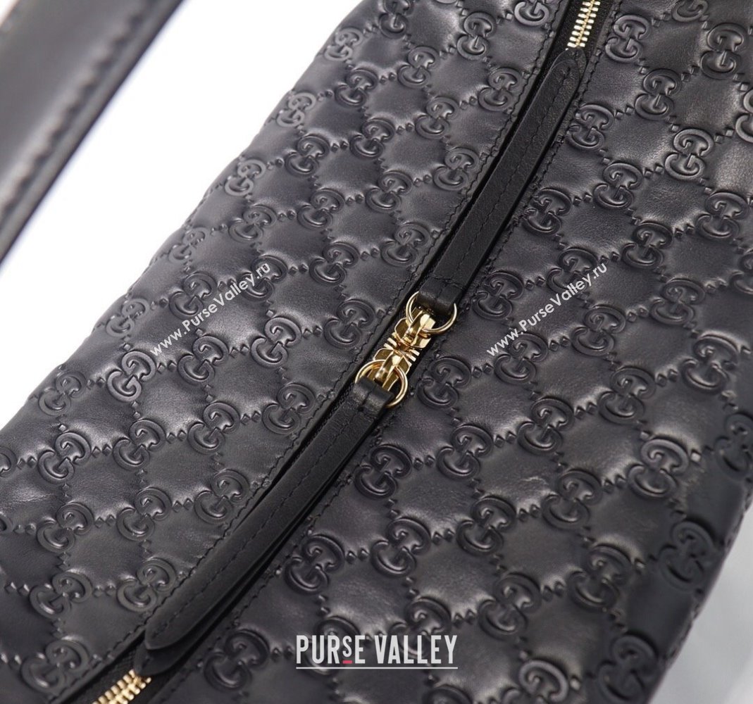 Gucci GG Leather Top Handle Bag Black 2023 477324 (DLH-231114093)