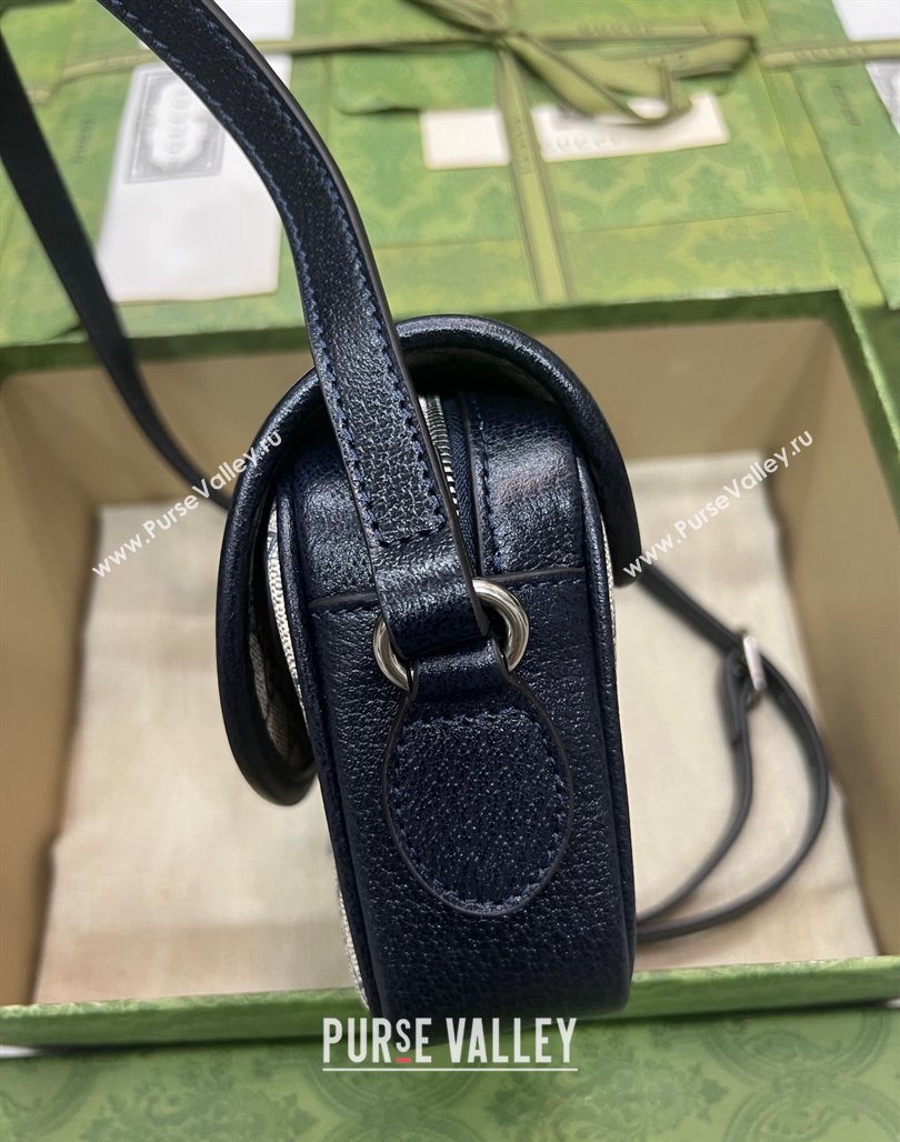Gucci Ophidia GG Canvas Mini Shoulder Bag 772239 Beige/Blue 2023 (DLH-231114100)