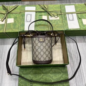 Gucci Ophidia GG Canvas Mini Bucket Bag 760199 Beige/Brown 2023 (LH-231114102)