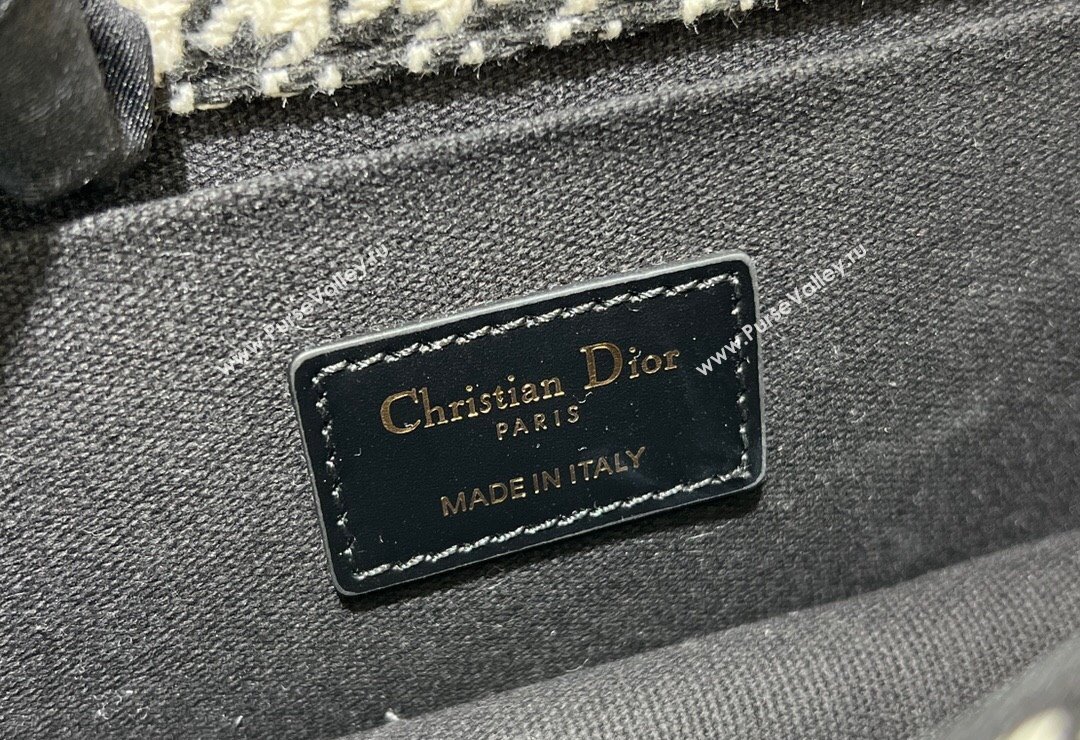 Dior 30 Montaigne East-West Bag with Chain in Black and White Houndstooth Embroidery 2023 (BF-231115011)