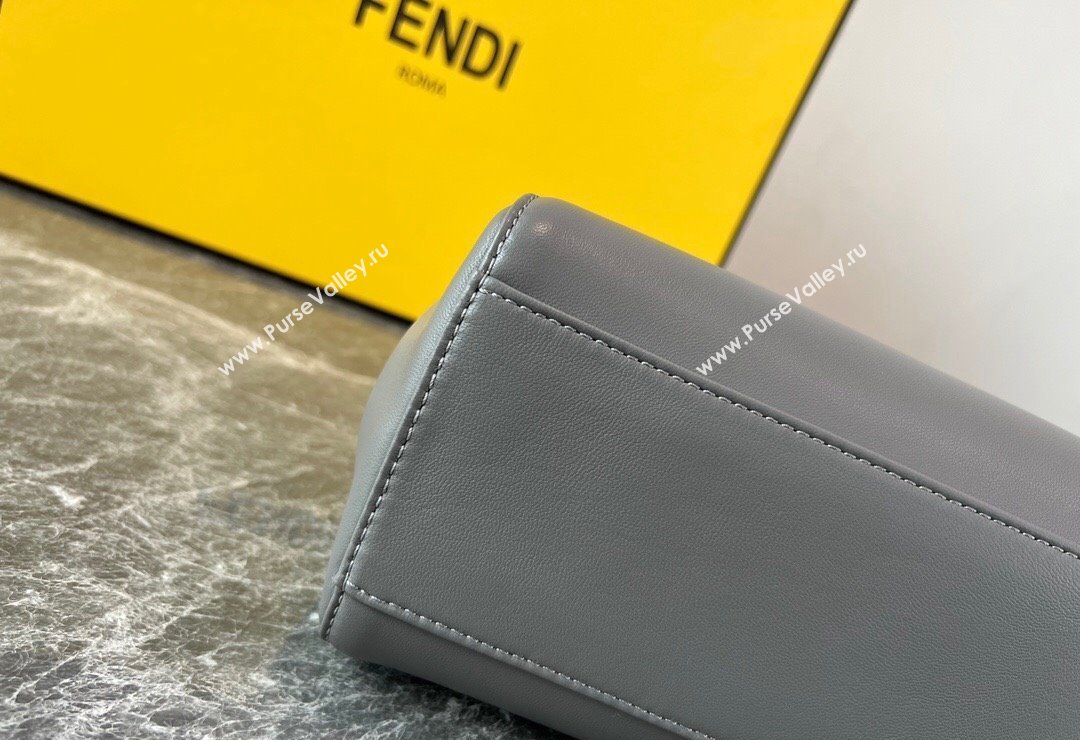 Fendi Peekaboo Mini Bag in Lambskin Leather Grey 2023 FE244 (AF-231115038)