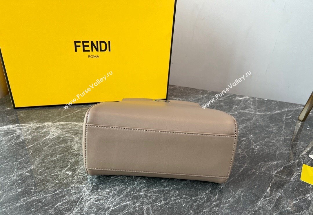 Fendi Peekaboo Mini Bag in Lambskin Leather Beige/Silver 2023 FE244 (AF-231115040)