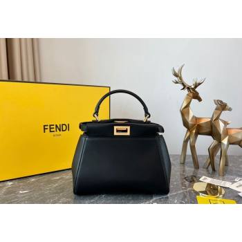 Fendi Peekaboo Mini Bag in Lambskin Leather Black 2023 FE244 (AF-231115041)