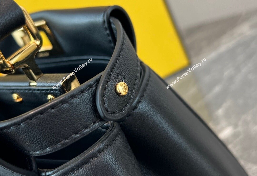 Fendi Peekaboo Mini Bag in Lambskin Leather Black 2023 FE244 (AF-231115041)