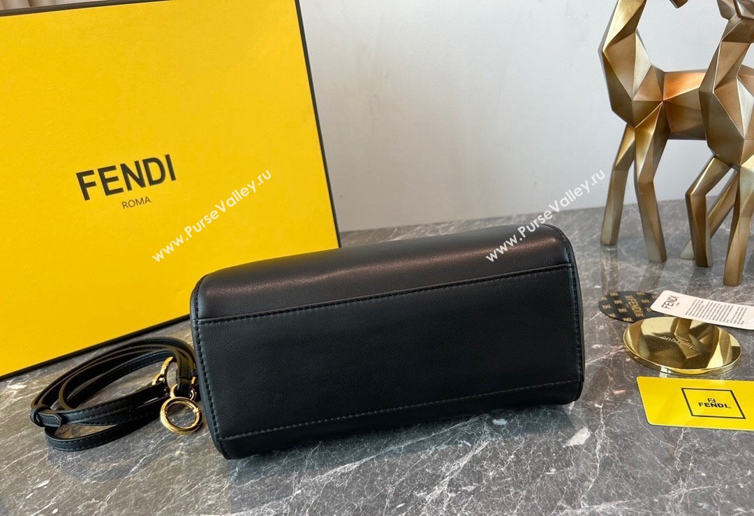 Fendi Peekaboo Mini Bag in Lambskin Leather Black 2023 FE244 (AF-231115041)