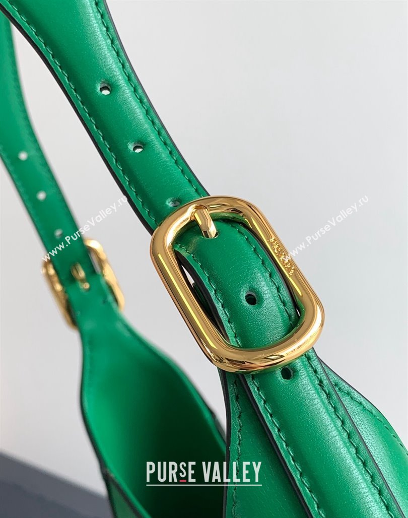 Prada Leather Shoulder Bag 1BC179 Green 2 2023 (YZ-231115053)