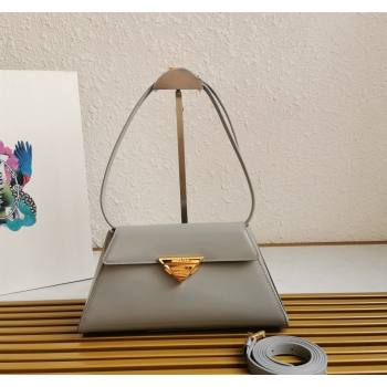 Prada Medium brushed leather handbag Grey 2023 1BD343 (YZ-231115056)