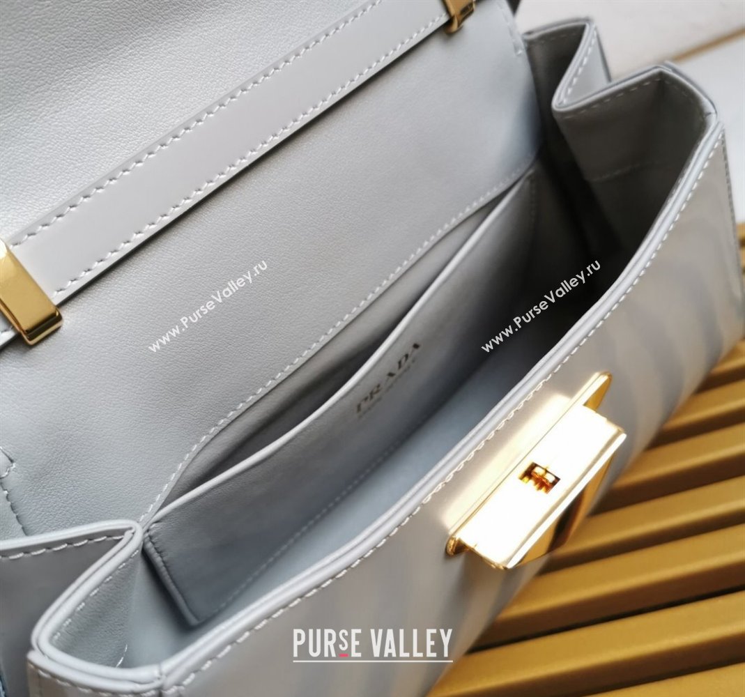 Prada Medium brushed leather handbag Grey 2023 1BD343 (YZ-231115056)