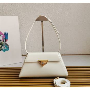 Prada Medium brushed leather handbag White 2023 1BD343 (YZ-231115057)