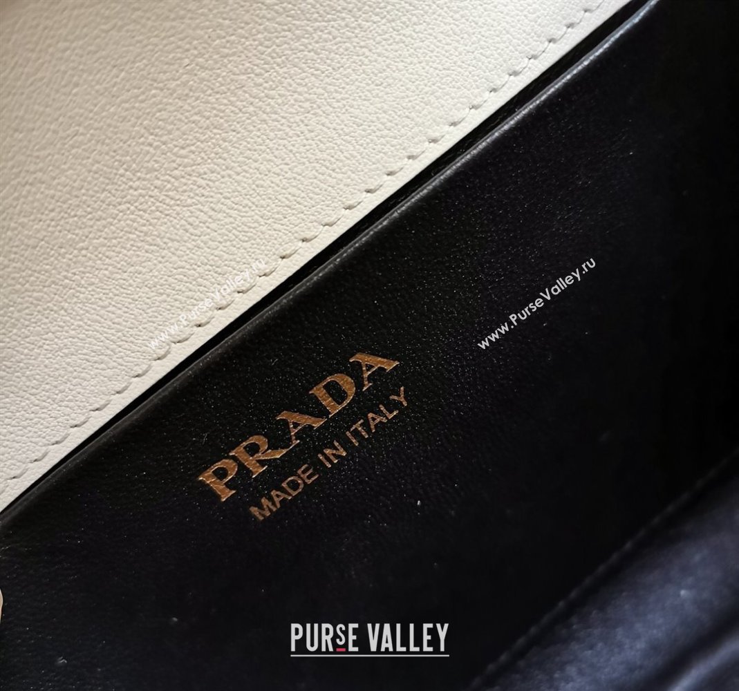 Prada Medium brushed leather handbag White 2023 1BD343 (YZ-231115057)