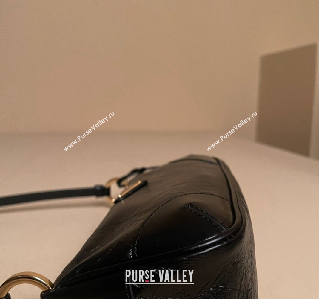 Prada Re-Edition 2002 small crinkled leather shoulder bag Black 2023 1BC201 (YZ-231115058)