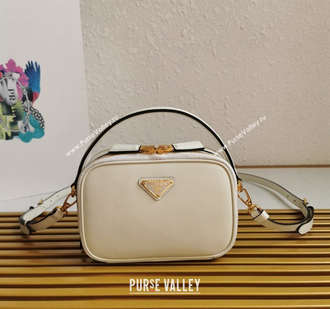 Prada Odette leather mini-bag White 2023 1BH203 (YZ-231115061)