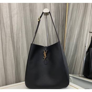 Saint Laurent LE 5 À 7 Supple Large Bucket Bag in Smooth Leather 753837 Black 2023 (nana-231115097)