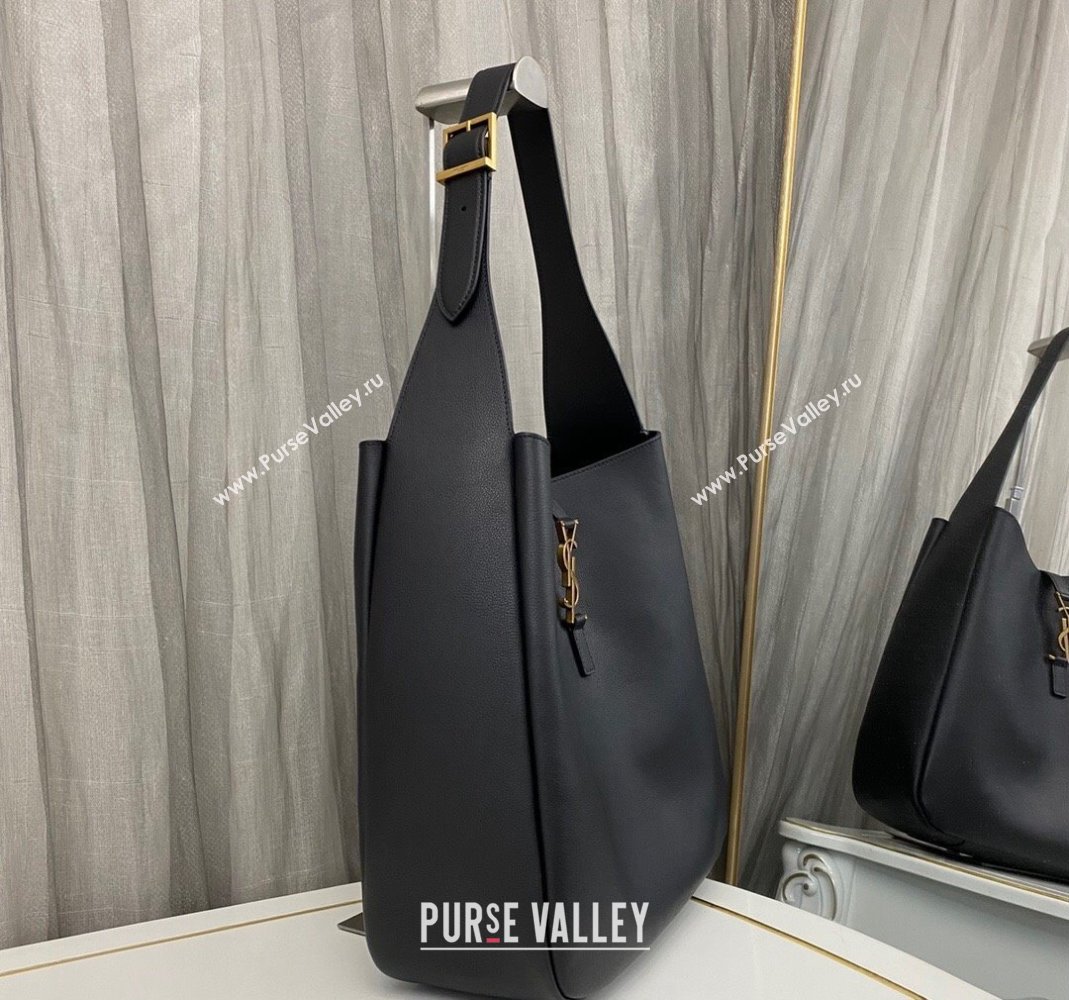Saint Laurent LE 5 À 7 Supple Large Bucket Bag in Smooth Leather 753837 Black 2023 (nana-231115097)