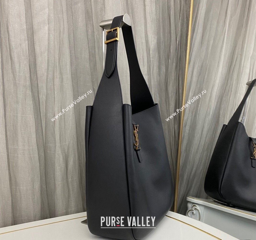 Saint Laurent LE 5 À 7 Supple Large Bucket Bag in Smooth Leather 753837 Black 2023 (nana-231115097)