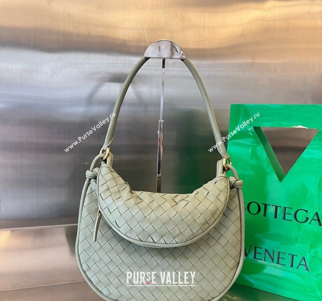 Bottega Veneta Medium Gemelli Shoulder Bag in Intrecciato Leather Travertine Green 2023 764281 (WT-231116011)