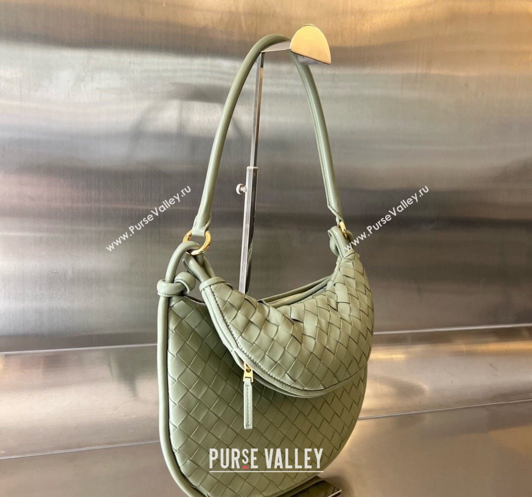 Bottega Veneta Medium Gemelli Shoulder Bag in Intrecciato Leather Travertine Green 2023 764281 (WT-231116011)