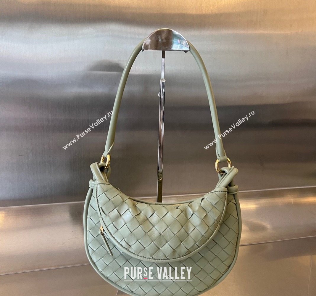 Bottega Veneta Small Gemelli Shoulder Bag in Intrecciato Leather Travertine Green 2023 776764 (WT-231116014)